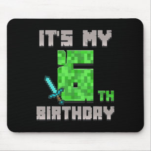 Birthday Boy Shirt It's My 6th Birthday Gamer Pixe Mouse Pad