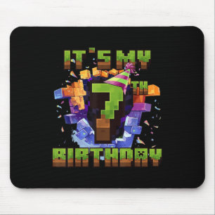 Birthday Boy Shirt Its My 7th Birthday Video Game Mouse Pad