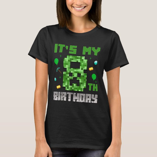 Birthday Boy Shirt Its My 8th Birthday Video Game  (Front)
