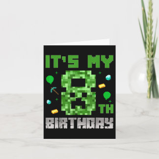 Birthday Boy Shirt Its My 8th Birthday Video Game  Card