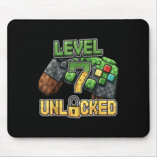 Birthday Boy Shirt Level 7 Unlocked 7th Birthday G Mouse Pad