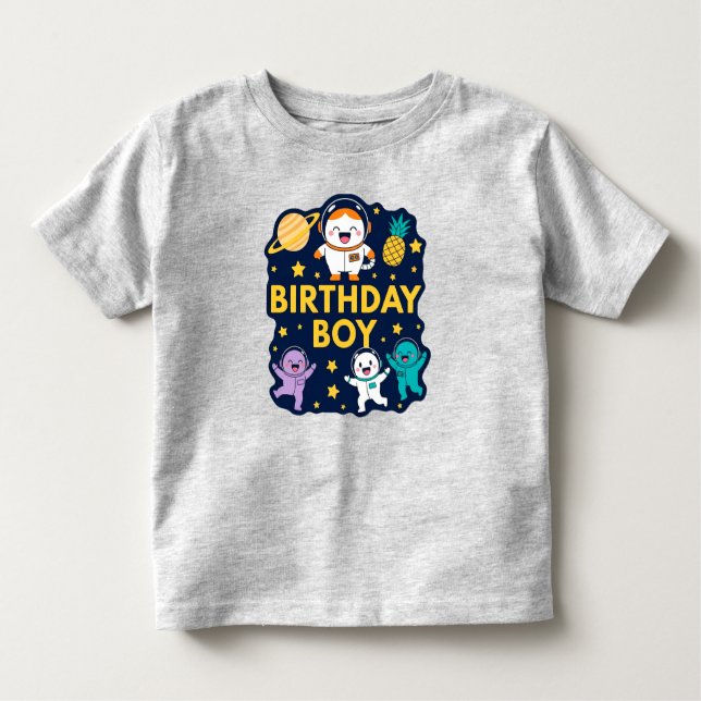 Birthday Boy Space Adventure Toddler T-Shirt (Front)