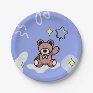 Birthday Boy Teddy Bear Paper Plate