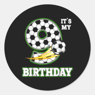 Birthday Boy Tees 9 Soccer Its My 9th Birthday Boy Classic Round Sticker
