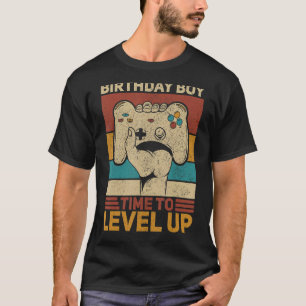 Birthday Boy Time To Level Up Boys Gaming Apparel T-Shirt