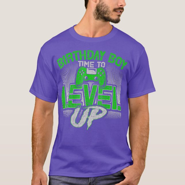 Birthday Boy Time To Level Up Funny Bday Loading T-Shirt (Front)