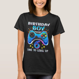 Birthday Boy Time To Level Up Gamer Video Game 6 Y T-Shirt