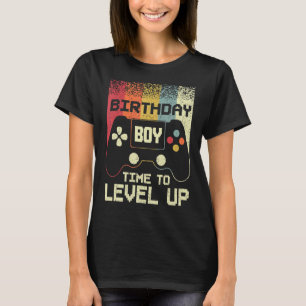 Birthday Boy Time to Level Up Matching Video Gamer T-Shirt