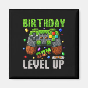 Birthday Boy Time To Level Up Pixel Birthday Gamer Magnet