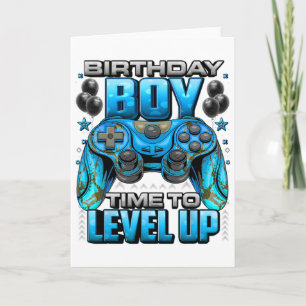 Birthday Boy Time To Level Up Shirt Video Gamer Bi Card
