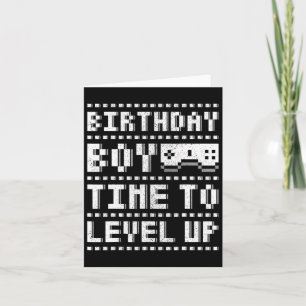 Birthday Boy Time To Level Up Teen Boys Video Game Card