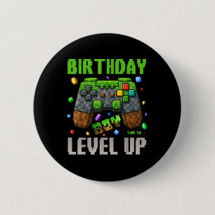 Birthday Boy Time To Level Up Video Game Birthday 6 Cm Round Badge