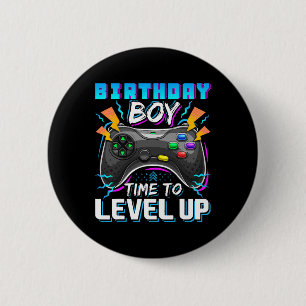 Birthday Boy Time To Level Up Video Game Birthday 6 Cm Round Badge