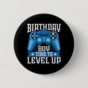 Birthday Boy Time To Level Up Video Game Birthday 6 Cm Round Badge