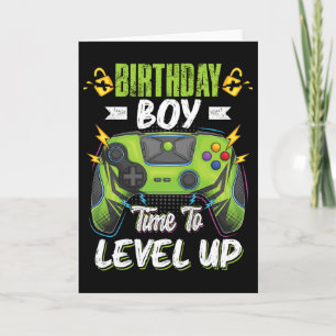 Birthday Boy Time To Level Up Video Game Birthday Card
