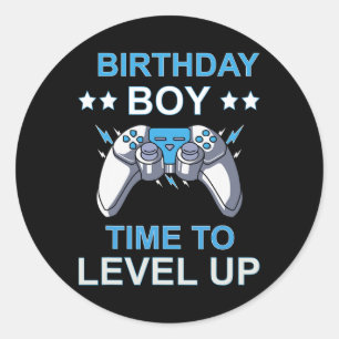 Birthday Boy Time To Level Up Video Game Birthday Classic Round Sticker