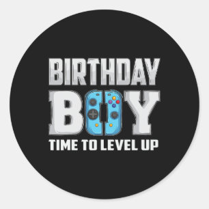 Birthday Boy Time To Level Up Video Game Birthday  Classic Round Sticker