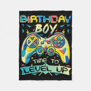 Birthday Boy Time To Level Up Video Game Birthday  Fleece Blanket