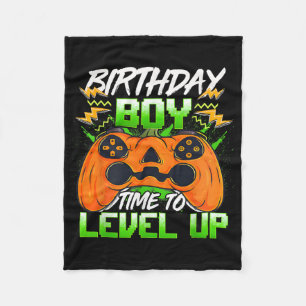 Birthday Boy Time To Level Up Video Game Birthday Fleece Blanket