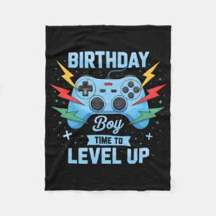 Birthday Boy Time To Level Up Video Game Birthday  Fleece Blanket