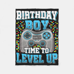 Birthday Boy Time To Level Up Video Game Birthday  Fleece Blanket