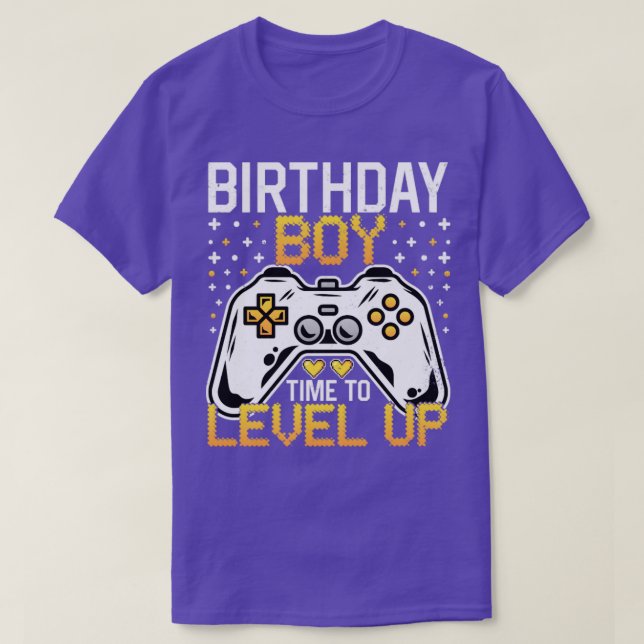 Birthday Boy Time to Level Up Video Game Birthday  T-Shirt (Design Front)