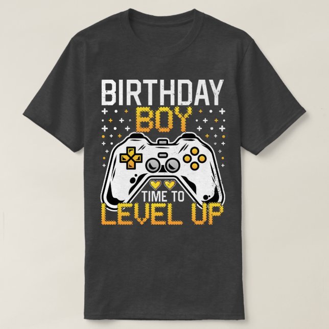 Birthday Boy Time To Level Up Video Game Birthday  T-Shirt (Design Front)