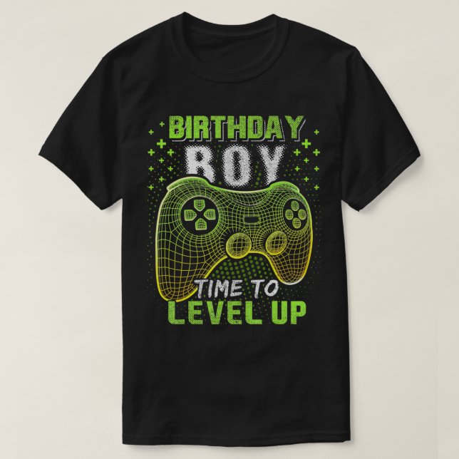 Birthday Boy Time to Level Up Video Game Birthday  T-Shirt (Design Front)
