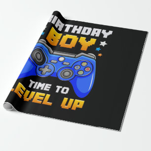 Birthday Boy Time to Level Up Video Game Birthday Wrapping Paper