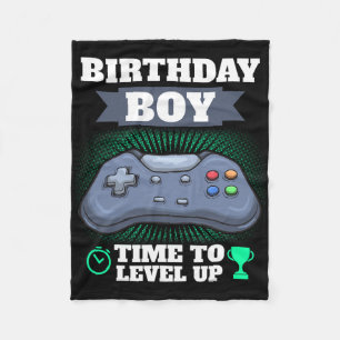 Birthday Boy Time To Level Up Video Game Theme Par Fleece Blanket