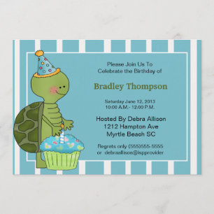 Birthday Boy Turtle Invitation
