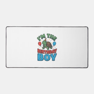 Birthday Boy Turtle Vintage Party Shirt Design_1 Desk Mat