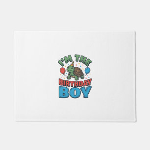 Birthday Boy Turtle Vintage Party Shirt Design_1 Doormat