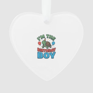 Birthday Boy Turtle Vintage Party Shirt Design_1 Ornament