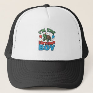 Birthday Boy Turtle Vintage Party Shirt Design_1 Trucker Hat