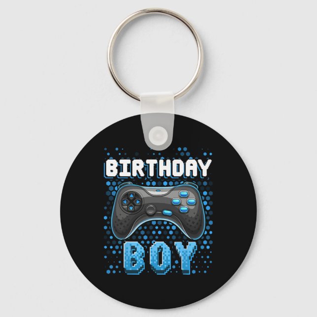 Birthday Boy Video Game Controller Birthday Gamer  Key Ring (Front)