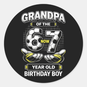 Birthday Boy Was 6 7 Six Seven Soccer 67 Grandpa Classic Round Sticker