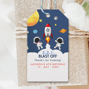 Birthday boy with Astronaut, Space Theme Gift Tags