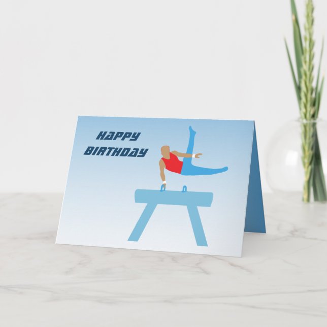 Birthday Boys Gymnastics Pommel Horse Card (Front)