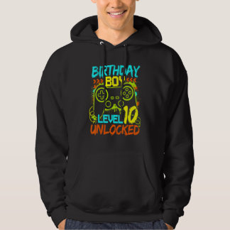 Birthday Boys Level 10 Unlocked Video Gamer Hoodie