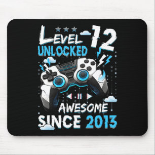 Birthday Boys Level 12 Unlocked 12 Years Old Video Mouse Pad