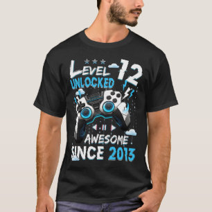 Birthday Boys Level 12 Unlocked 12 Years Old Video T-Shirt