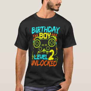 Birthday Boys Level 2 Unlocked Video Gamer T-Shirt
