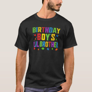 Birthday Boy's Little Brother Blocks Master Brick  T-Shirt