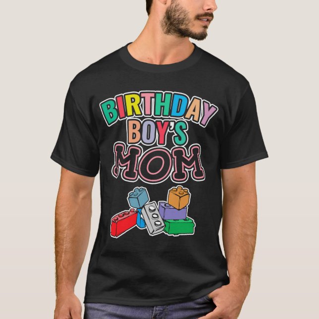 Birthday Boy's Mum Building Blocks  13 T-Shirt (Front)