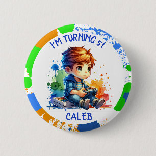 Birthday Boy's name and age Personalised 6 Cm Round Badge