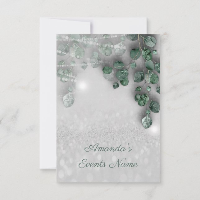 Birthday Bridal Shower Light Jar Rustic Glitter Invitation (Back)