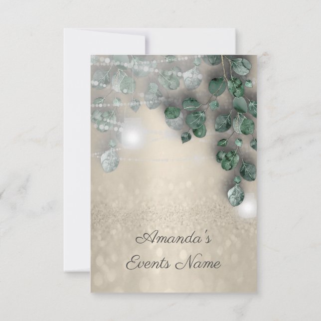 Birthday Bridal Shower Light Jar Rustic Sepia Gold Invitation (Back)