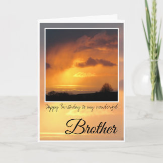 Birthday Brother, Bright Sun Behind Storm Clouds Card