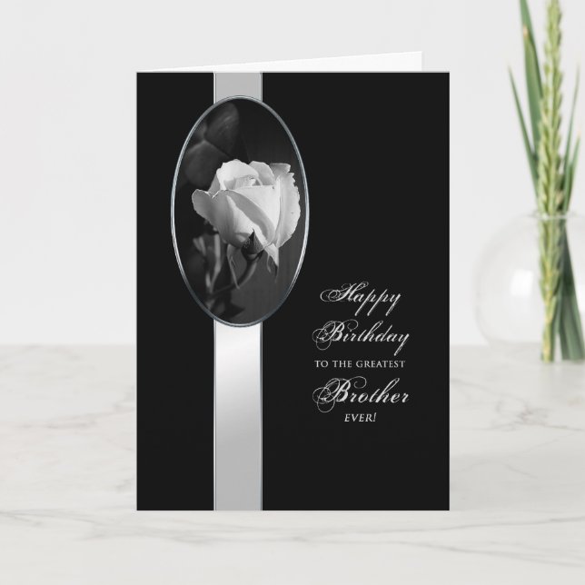 BIRTHDAY - BROTHER - ELEGANT ROSE CARD (Front)